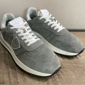 Men's PHILIPPE MODEL Paris GRAY Suede TROPEZ 2.1 Low Top DESIGNER Shoes SNEAKERS